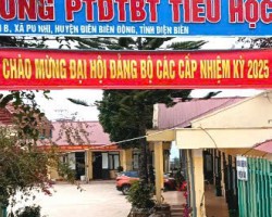 Ảnh 1 Ngôi trường tọa lạc tại bản Pu Nhi B, xã Pu Nhi, tỉnh Điện Biên